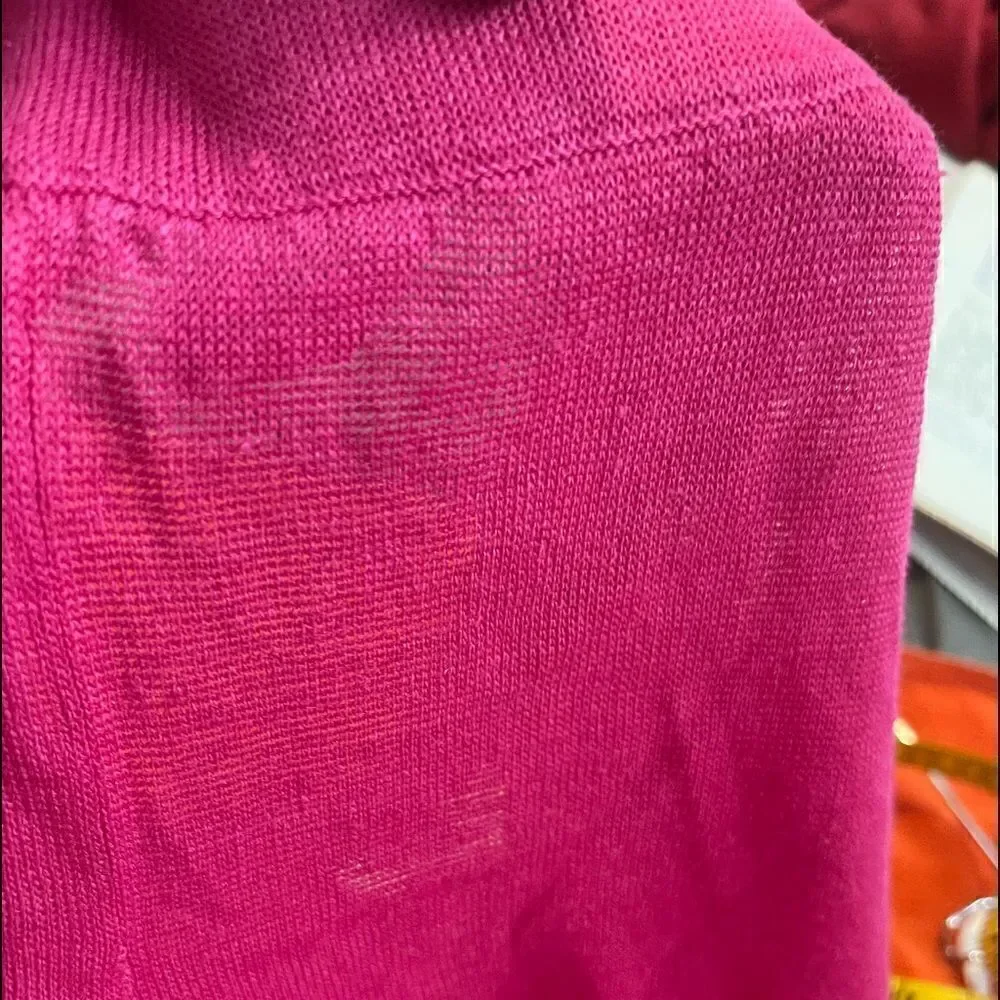 ZARA High Waist Hot Pink Linen See-Through Pants.Size M